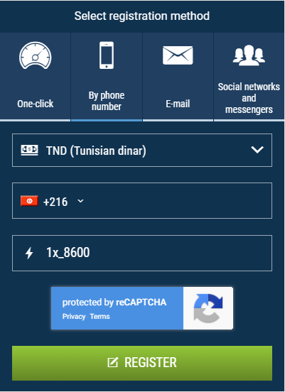 How to register with 1xBet and use 1xBet promo code for Tunisia