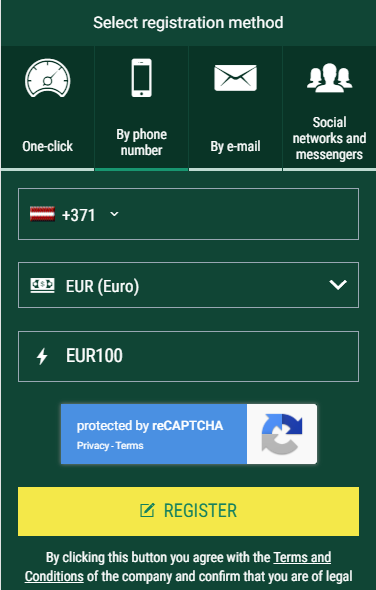 Enter BetWinner promo code for Latvia as you register