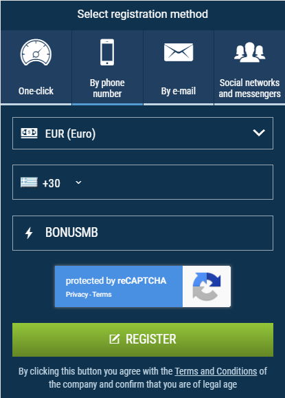 How to register with 1xBet and use 1xBet promo code for Greece