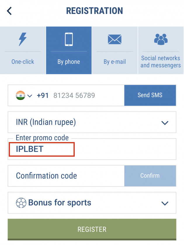 1xbet promo code for India for ipl 2020 betting